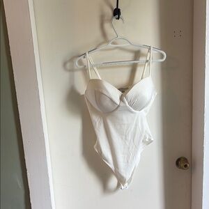 White Ribbed Bodysuit